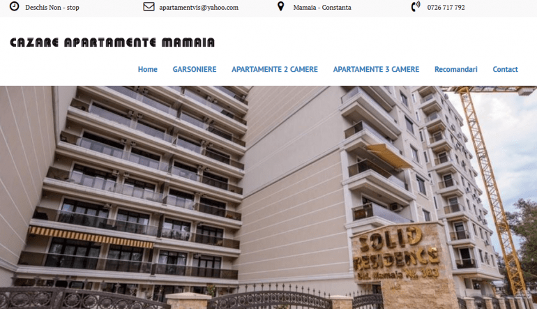 Web design site web de inchiriere apartamente in regim hotelier